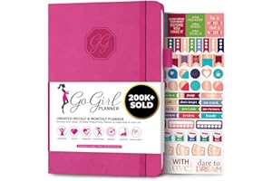 GoGirl Planner Pour Femmes - Agenda Hebdomadaire Format A5, Journal Des Objectifs et Agenda Pour Améliorer la Gestion Du Temps. Non Daté - Commence à n'importe Quel Moment, Dure 1 An - Rose Vif