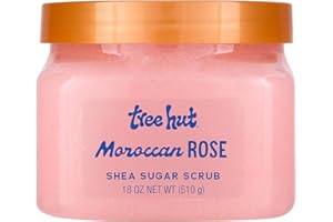 Tree Hut Moroccan Rose Shea Sugar Scrub | Exfoliating Body Scrub Removes Dead, Dry Skin for a Soft & Hydrated Feel | Nourishing Essential Body Care | 18 fl oz.