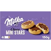 Milka Choco Mini Stars Covered Cookies with Chocolate, 150 g | Milka cookies covered with milk chocolate, to enjoy any time o