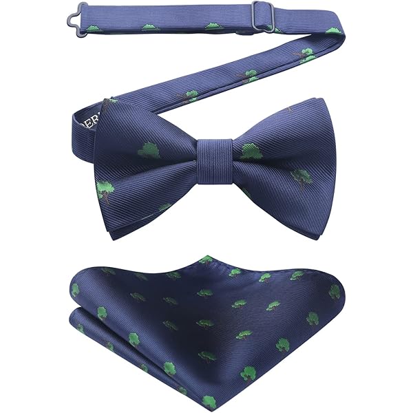 Papillon Uomo Con Fazzoletto - Set Elegante Autoreggente Per Matrimoni E Eventi