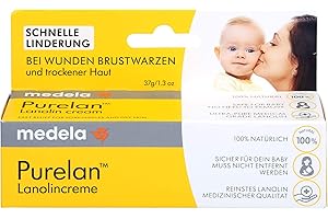 Medela Purelan Lanolin Brustwarzensalbe 37 g – Schnelle Linderung bei beanspruchten Brustwarzen und trockener Haut