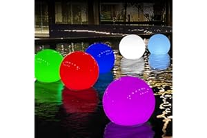 DEEPRBLU Solar Teichlicht Schwimmend, Solarbetriebenes Farbwechselndes Balllicht, IP68 Wasserdichtes Solar Globe Lichts für Pool Whirlpool Bad Spa Badewanne Teich, Dekoratives Nachtlicht für Event Party-2Pcs