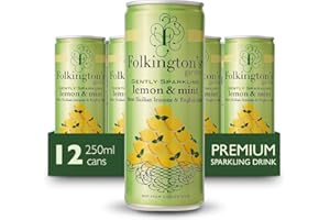 FOLKINGTON'S Folkingtons Gently Sparkling Lemon & Mint Presse - 12 x 250ml cans