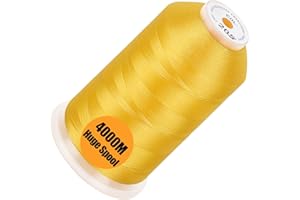 New brothread - Single Huge Spool 4000M/Each Polyester Machine Embroidery Thread 40WT for Commercial and Domestic Machines - Yellow