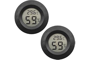 UYGTHI 2pcs Reptile Thermometer and Humidity Gauge, Accurate Temperature and Humidity Measurement for Bearded Dragons, Leopard Geckos, Ball Pythons, and Other Reptiles(Black)