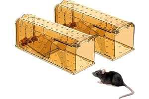 PYRRHONIAN Trappola per Topi, 2 Pack Trappola per Catturare Topi Vivi Amica Degli Animali Riutilizzabile per Roditori Trappole per Ratti, Facile da Pulire e da Installare per Giardino, Casa, Ufficio