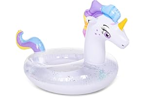 ‎JOYIN JOYIN Flamingo/Einhorn aufblasbarer Pool Schwimmer mit Glitters, Schwimmring, spaß-Badetier Aufblasbar, Pool Spielzeug, Dekorationen für Kinder-Sommer-Party(95 x 82 x 94 cm)