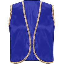 Gilet Sans Manches Velours Cirque Pour Homme - Costume Thème Prince Arabe, Pour Halloween, Carnaval, Fêtes