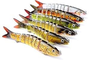 Joyeee Señuelos y Moscas de Pesca, señuelo de Pesca mar, Crankbait Sea Fishing Pike Fishing Lure Kit, Mackerel Salmon Cod Sea Bass Sea Trout Black Silver, Pescar Señuelos para bajo Cebo