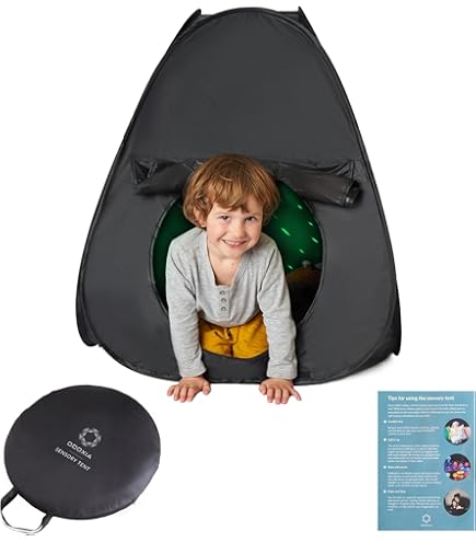 Tente Sensorielle Occultante Pour Enfants - Pop-Up 90x90x95 Cm - Espace Jeu Calme & Lecture - Tissu Oxford Bloquant 90% Lumière