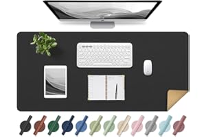 BLESWIN Tappetino da Scrivania in Pelle, Tappetino Antiscivolo per Mouse di Grandi Dimensioni, Tappetino Protettivo da Scrivania Impermeabile, Tappetino da Scrivania Decorativo (Nero, 80x40CM)