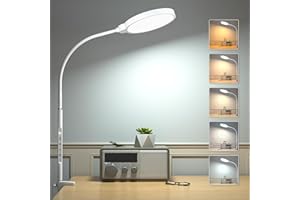 Hensam Desk Lamp, LED Touch Control Table Lamps for Office, Clip on Desk Light with Clamp, Dimmable Bright Table Light for Reading, Eye-Caring Daylight Lamp for Study, Bedroom