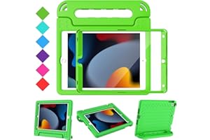 Surom Kids Case with Screen Protector for iPad 10.2 Inch 2021/2020/2019 (9th/8th/7th Generation), Shockproof Convertible Handle Stand iPad 10.2 9th/8th/7th Generation Case for Kids, Green