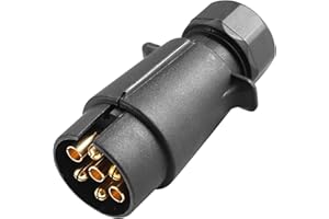 AGRISHOP Enchufes de Remolque 7 Pines, Enchufe Caravana 7 Pines12v Clavija Enchufe Macho Remolque 7 Polos, Piña Remolque 7 Pines Impermeable