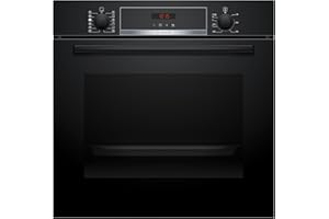 Bosch HQA574BB3 Serie 4, Forno con vapore da incasso, Pirolisi: pulizia del forno senza sforzo, Display LED rosso, 10 programmi automatici, Nero, 60 x 60 cm