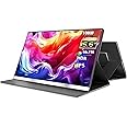V2COM 15.6" Portable Monitor, Ultra-Slim Narrow Bezel Full HD 1080P IPS Display, USB-C & HDMI Connectivity, Matte Anti-Glare Screen, Built-In Protective Case, Lightweight External Monitor for Laptop