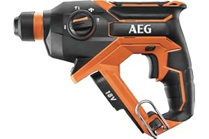 AEG Kompaktowa Wiertarka Udarowa 18 V, BBH18C-0, Uchwyt SDS+, Energia Udaru 1,5 J, 4 Tryby Pracy, maks. Średnica Wiercenia 16 mm w Betonie, 13 mm w Drewnie, 10 mm w Stali, bez Akumulatora i Ładowarki