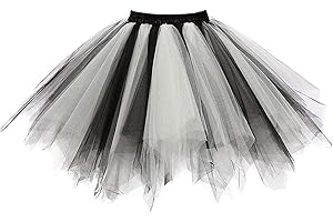 Ksnnrsng Faldas de tutú para Mujer Falda de Enagua de Tul Vintage Corta de los años 50 Tutú de Burbuja de Ballet