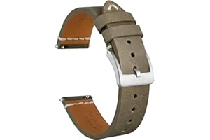 Ayadoo Correas de reloj, Cuero italiano, Bandas de repuesto de liberación rápida para hombres y mujeres, con hebilla de acero inoxidable, Ancho de banda 18 mm 20 mm 22 mm