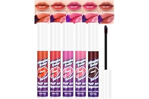 ALIIP Lip Stain Peel Off, 5 Colores Tinte Permanente, Tinte de Labios de Larga Duración, Brillo de Labios Extraíble, Maquillaje Labial Stain, Mascarilla Hidratante Labial (Conjunto B - 5 * 10g)