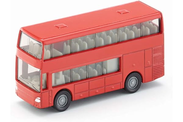 siku 1321, Bus à Impériale, métal/plastique, Rouge, voiture jouet pour enfants