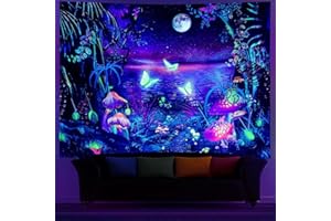 G-LIKE Wandteppich Wandtuch UV-Reaktiv Wandbehang – 3D Digital Bedruckt Farbenreich Dekostoff Dekoration für Wohnzimmer Schlafzimmer Party Urlaub