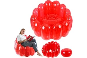 PGTC Sedia gonfiabile Jelly,Divano Gonfiabile Portatile per Interni e per Esterni,Divano Gonfiabile da cortile,Divano Gonfiabile Portatile,Divano da Giardino,Mobili Gonfiabili per la Casa(Rosso)
