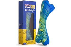 Perky Tails Indestructible Dog Toys for Large Dogs - Large Dog Toys, Built for Aggressive Chewers & Canine Vision - Hard Dog Toys with Delicious Bacon Flavour, 1-pack