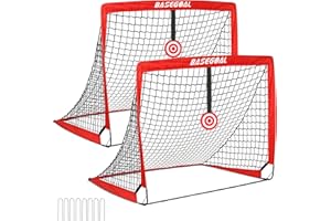 BASEGOAL Porte da Calcio per Giardino, Porta da Calcio Bambini, Porte da Calcio 120x90cm, Rete Calcio Bambini con Bullseye, Aste in Fibra di Vetro e Reti di Alta qualità, Rete da Calcio per Esterni, Giardino