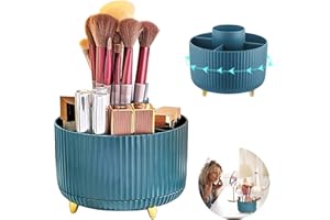 Seasboes Organizer na kosmetyki, obracany o 360°, organizer na pędzle, pojemność, duży obrotowy pojemnik do przechowywania, wielofunkcyjne przechowywanie do dekoracji sypialni, toaletki