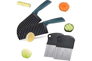 Bootoow Wellenschneider Für Pommes, 4 Stück Wellenschneider Gemüse Wellenschnittmesser Aus Edelstahl Riffelmesser Wellenmesser Buntschneidemesser Kartoffel Gemüsehobel Mehrzweck Gemüseschneider