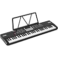 VEVOR Piano Numérique 61 Touches Semi-lestées Clavier Électronique Portable | Pour Débutants, 100 Sonorités, 100 Rythmes, avec Haut-parleur Intégré, Prise Casque, USB/MIDI, Pupitre à Partitions, Noir
