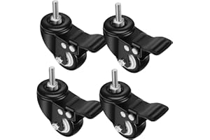 YAOBLUESEA 50 mm Swivel Castor Wheel Castors Heavy Duty Wheels Caster Wheels with Brakes for Furniture Set of 4 Black 150kg/Set