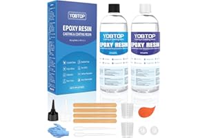 YOBTOP Epoxidharz Set, 948ml/32oz Epoxidharz mit Härter Glasklar Gießharz Nicht Giftig Geruchsarm Blasenfrei Resin Gießharz für DIY Kunst, Schmuck, Untersetzer, Tischplatten, Holz, Anfänger 1:1