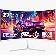 Gawfolk 27 Inch PC computer screen,1800R Curved Gaming 280Hz Monitors, FHD1080p 1ms without Bezel, freesync, 98%sRGB,178 ° Angle View HDMI DisplayPort, Compatible with Wall-Mounted VESA100*100MM-White