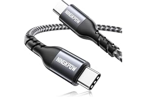 NINGKPOW Kabel USB C do USB C 2M, 60 W 20 V/3,1 A Kabel USB C do szybkiego ładowania PD Kabel typu C do iPhone'a 15/15 Pro Max, Macbook Pro/Air, Pad Pro/Air, Samsung Galaxy S23/S22, Huawei, Google