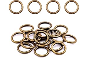 Swpeet 60Pcs Heavy Duty 3/5 Inch - 16mm Bronze Multi-Purpose Metal O Ring Metal Rings for Hardware Bags Ring Hand DIY Accessories Keychains Belts and Dog Leas (Bronze, 3/5 Inch)