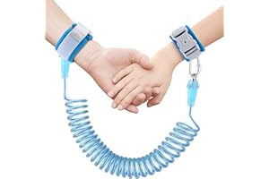 SITREMEN Anti Lost Wrist Link for Toddlers, 360°Rotate Toddler Wrist Reins with Security Lock and Safety ID Wristband, Kid Wrist Leash Strap with Elastic Wire Rope for Children Walking Travle