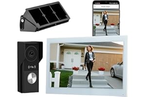 Honmidatek Sistema de Videoportero WiFi, Pantalla táctil a Color de 10.1", 1080P Timbre con Video de 2 Hilos, Audio Bidireccional, Visión Nocturna, Desbloqueo Remoto, Reproducción, TuyaSmart