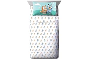 Jay Franco Bluey & Bingo Toddler Size Sheet Set - 3 Piece Set Super Soft and Cozy Kid’s Bedding - Fade Resistant Microfiber Sheets (Official Bluey Product)