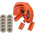 Cryfokt Drill Bit Sharpener Set, Replaceable Grinding Disc Drill Machine Blade Sharpening Tool, Easy Installation Professional Drill Bits Sharpener for Woodworking (Orange)