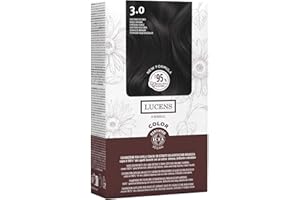Lucens Umbria - 3.0 Castano scuro, Tinta per Capelli Senza Ammoniaca, Kit Colorazione Permanente Vegan con Estratti Naturali, Azione Lenitiva, Idratante e Protettiva