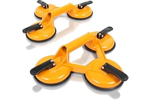 AMAZY Iceberk Ventouses (2 pièces) - Ventouses à vide pratiques pour transporter en toute sécurité des carreaux, des plaques de verre et autres objets lisses (3 ventouses | max. 135 kg)