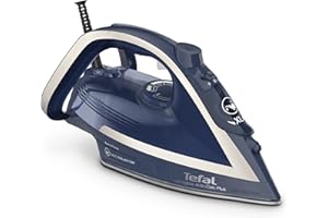 ‎TEFAL Tefal Ultragliss Anti-Kalk Plus Dampfbügeleisen, 2800 Watt, Dampfstoß: 250 g/Min., 50 g/Min. Dampfabgabe, abnehmbarer Kalk-Kollektor, kratzfeste Bügelsohle, Eco Mode, blau/weiß, FV6830