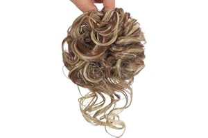 SDZNYQT Claw Messy Bun Clip Wavy Curly Chignon Clip in Hairpieces Tousled Updo Donut Hair Bun Synthetic Hair Ponytail for Women Girls