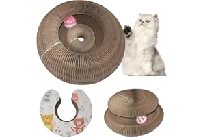 PEESHON Tableau Gratter pour Chat, Griffoir pour Chat Pliable, Grattoir pour Chat Pliable Magique, Jouet Griffe meulage pour Chat, Planche Griffoir Magique Chat, avec Clochette Jouet gratter interactif