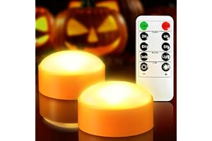 Yakpo 2-pack halloween LED-pumpa-lampor med fjärrkontroll och timer, batteridriven flimrande elektrisk orange halloween jack-o-lykta ljus, flamlöst ljus för utomhus pumpa dekorationer