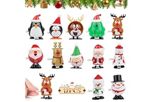 Dawumin Aufziehspielzeug Weihnachten, 12 Stück Weihnachten Uhrwerkspielzeug für Kinder, Aufziehfigur Weihnachten Geschenk Aufziehbare Weihnachtsfiguren