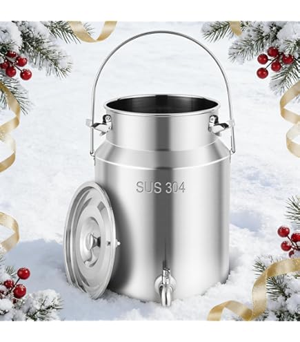 Milk Can 5L Dispensateur En Eau En Acier Inoxydable Seau De