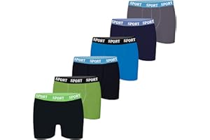 LOREZA ® 6 Boxer Ragazzi Bambino Intimo Mutande Ragazzo in Cotone 6-15 Anni